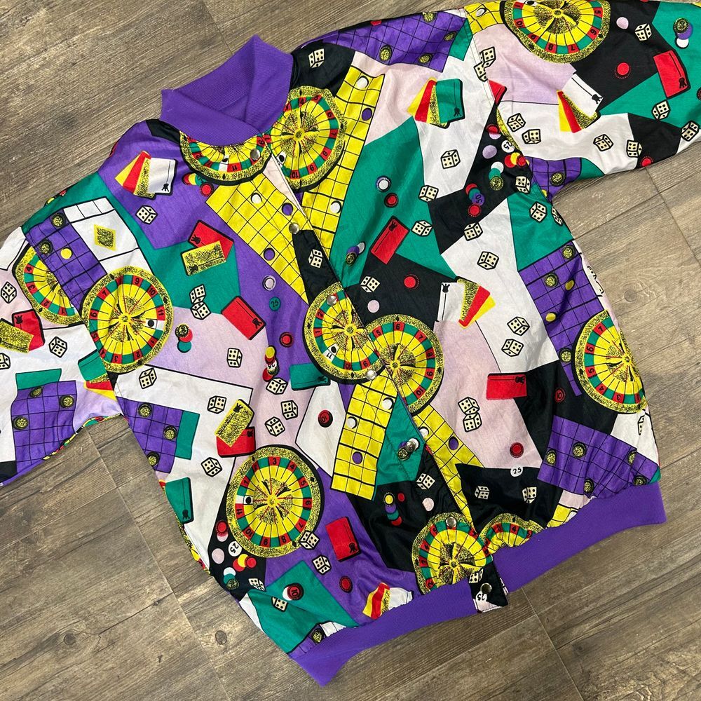 Vintage Be In The Current Seen Reversible‎ Jacket Women OSFA Casino Poker Chips